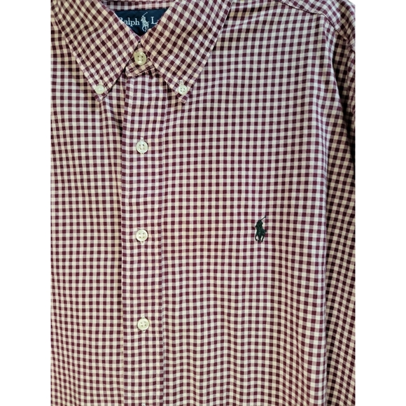 Ralph Lauren Men's Classic Fit XL Button Down Shirt‎ Red Checkered Cotton - Picture 1 of 7